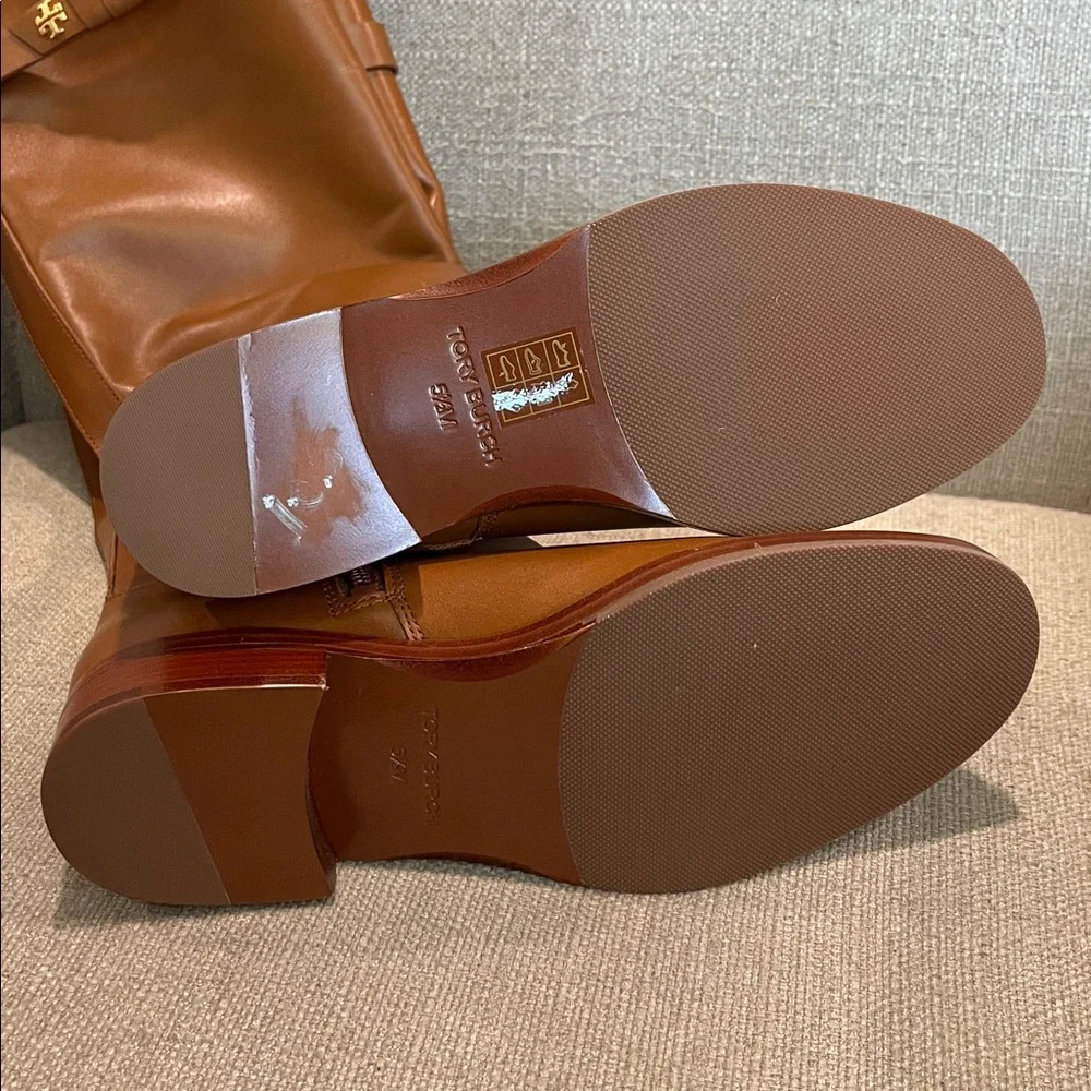 NEW Tory Burch Everly Strap Leather Riding Boots Size 5.5